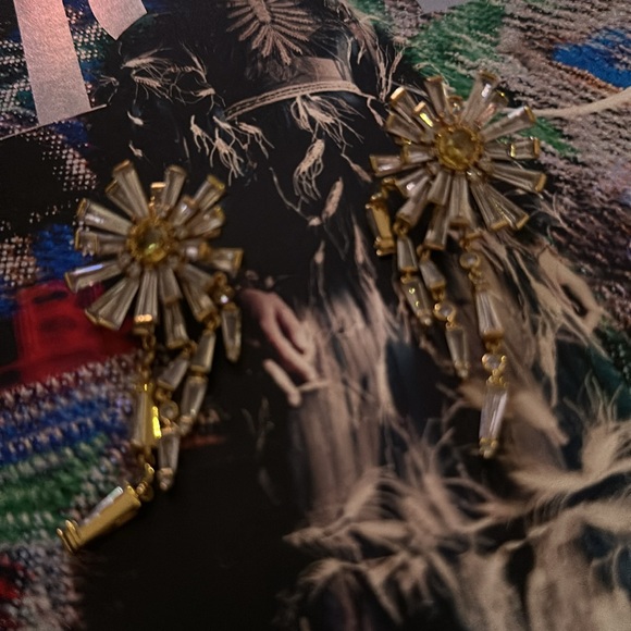 Sunny Goldtone & Cubic Zirconia Fringe Earrings - Picture 4 of 4